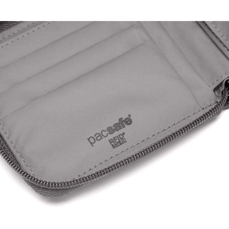 PACSAFE RFIDSAFE ZIP AROUND WALLET stone