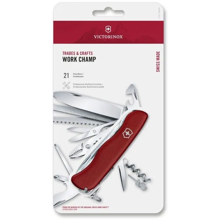 VICTORINOX WORK CHAMP, 111 mm, červený, blister