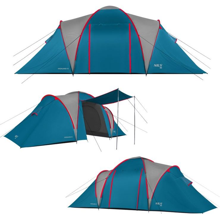 NILS Camp NC6431 Highland IV modrý/světle šedý