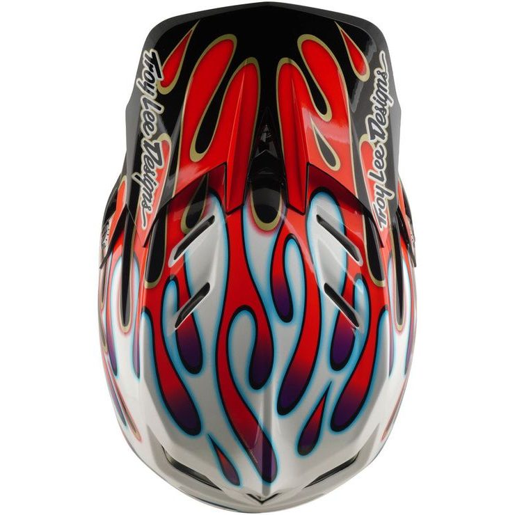 TROY LEE DESIGNS D4 COMPOSITE MIPS OVERSPRAY WHITE / RED