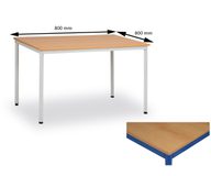 Jídelní stůl 80x80 cm, modrý/buk