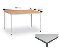 Jídelní stůl 120x80 cm, tmavě šedý/šedý