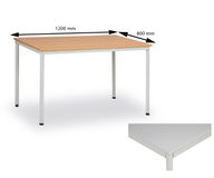 Jídelní stůl 120x80 cm, světle šedý/šedý