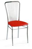 Kožená jídelní židle Neron Chrom, červená