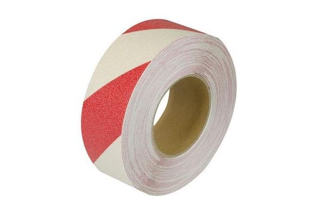 Protiskluzová podlahová páska, 1 800 x 5 cm, bílá/červená
