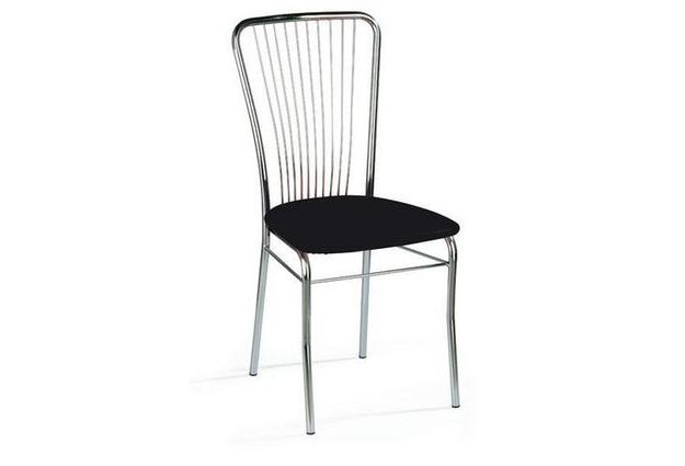 Kožená jídelní židle Neron Chrom, černá