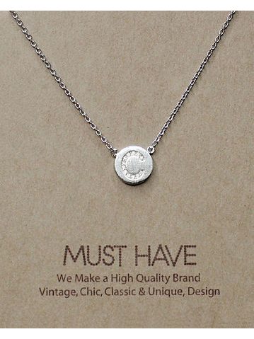MUST HAVE series: Initial Silver Necklace Letter C