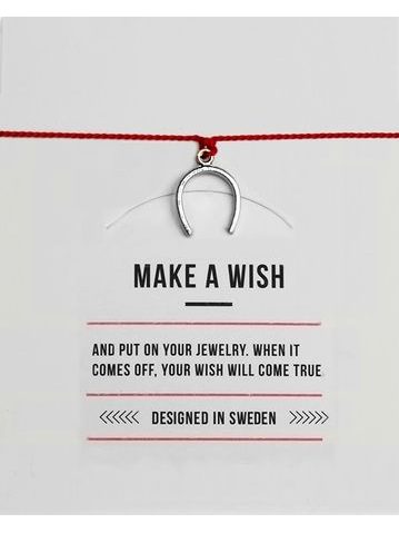 MAKE A WISH series: Red Horseshoe Silver Silk Bracelet