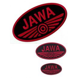 Nášivka - JAWA / malá - černý podklad červený nápis
