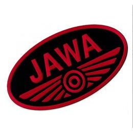 Nášivka - JAWA / zádovka - černý podklad červený nápis