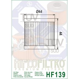 Olejový filtr HF139 Suzuki/Kawa