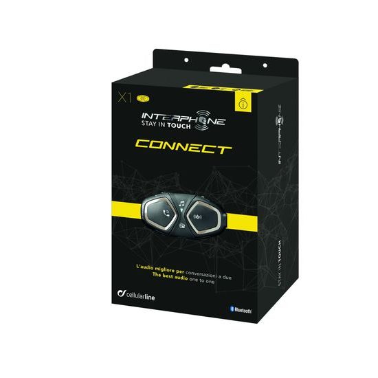 Bluetooth handsfree pro uzavřené a otevřené přilby CellularLine Interphone CONNECT, Single Pack