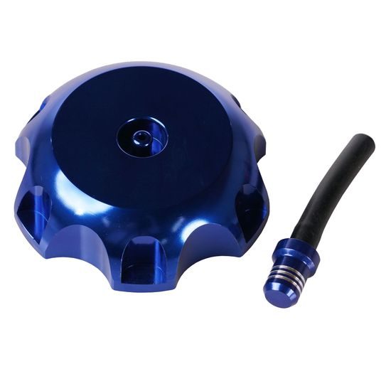 Víčko palivové nádrže MX s odvzdušňovacím ventilem YZ >02 modré (pasuje 62mm OD závit)