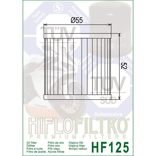 Olejový filtr HF125 Kawa