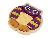 O-OOPS Happy Puzzle! - Zvířátkové dřevěné puzzle na desce 9ks - Owl