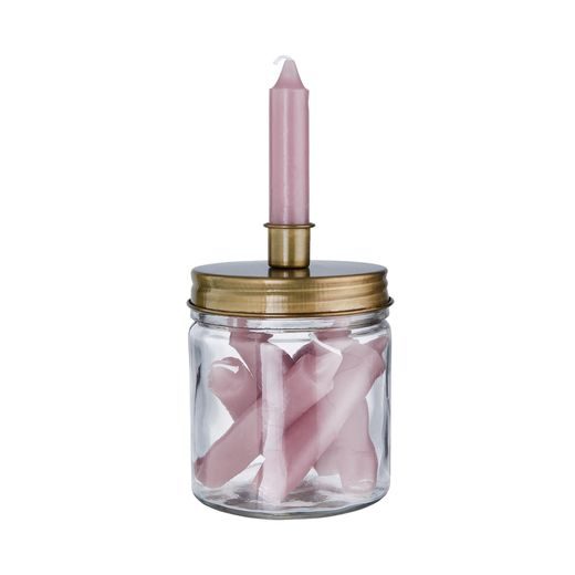 CANDLE JAR SKLENICE SE SVÍCNEM - ZLATÁ