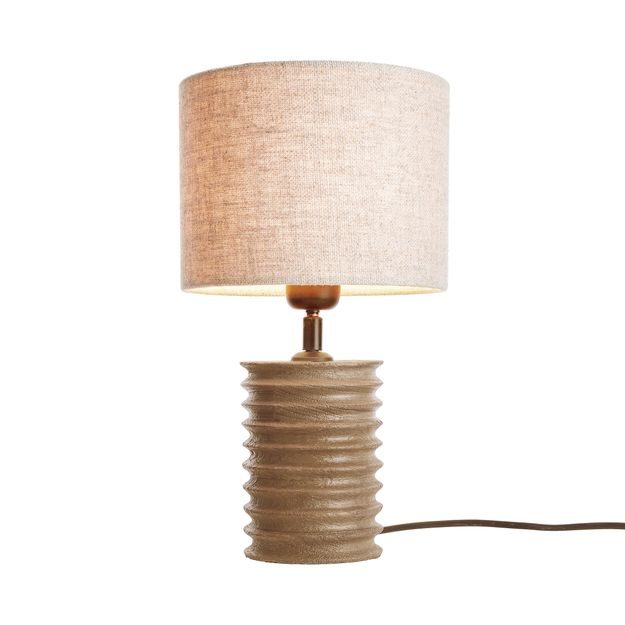 GROOVED STOLNÍ LAMPA 36 CM - HNĚDÁ/PŘÍRODNÍ