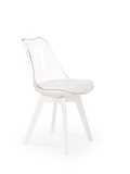 Jídelní židle K245, bílá/průhledná