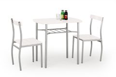 Jídelní sestava Lance, stůl + 2 židle, bílý