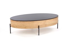 Konferenční stolek Zenga, s otočnou funkcí, zlatý dub