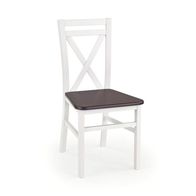 Jídelní židle Dariusz 2, bílá/tmavý ořech