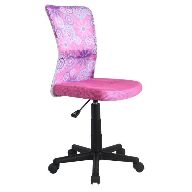 Dětská síťovaná židle Dingo, růžová/kvítka
