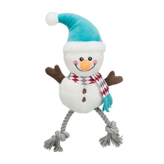 Xmas SNOWMAN without sound, plush/cotton, 41 cm