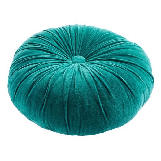 COTTON VELVET PÁRNA, TÜRKIZKÉK Ø40CM