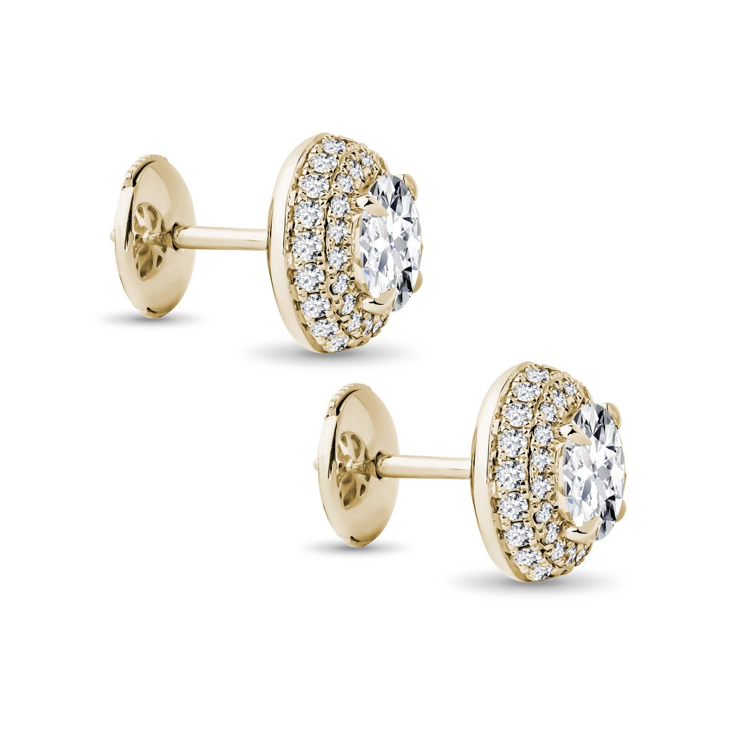 HALO-OHRSTECKER MIT LABORDIAMANTEN IN GELBGOLD - OHRSTECKER DIAMANT - OHRRINGE