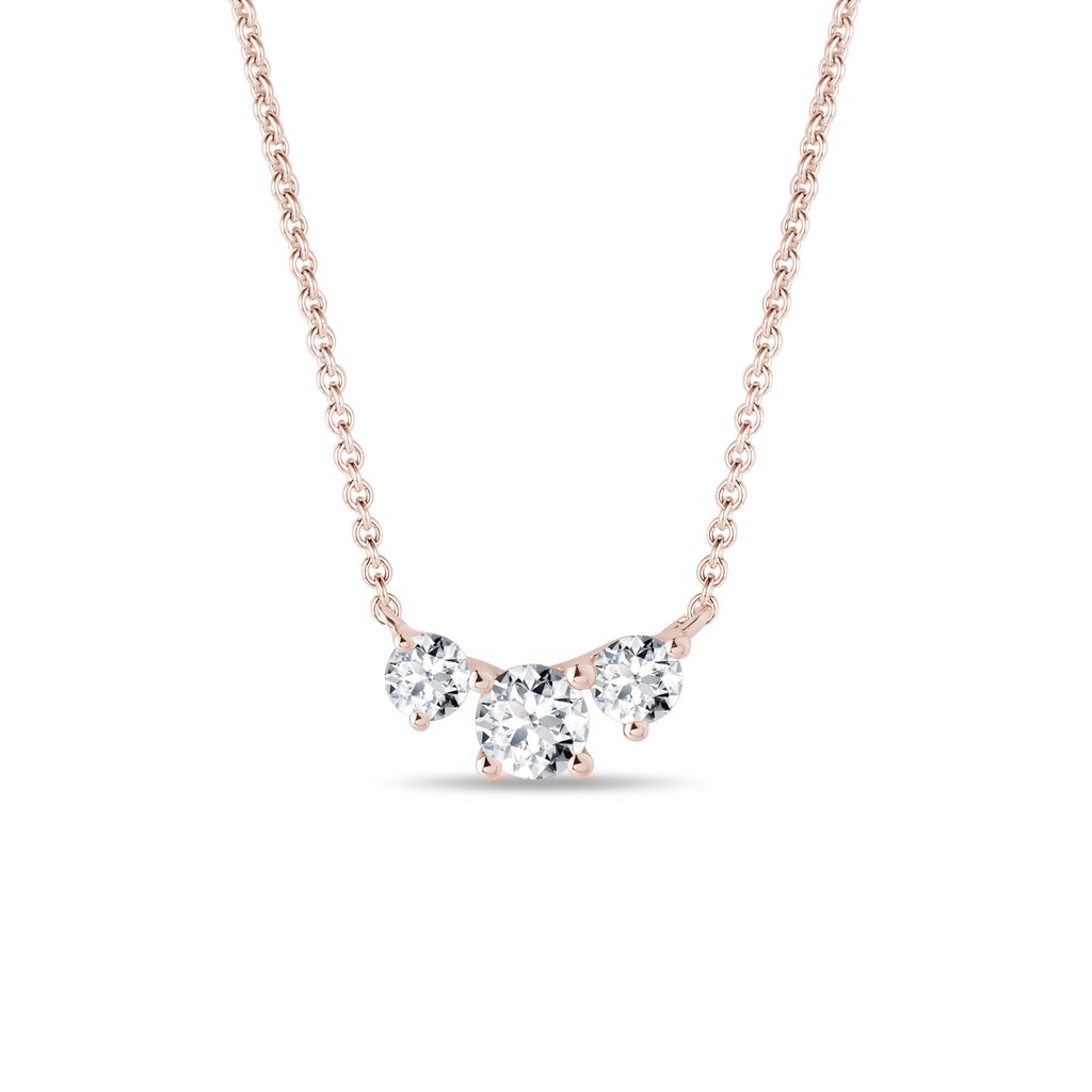 Halskette mit drei Diamanten aus Roségold HALSKETTE MIT DREI DIAMANTEN AUS ROSÉGOLD - KETTEN MIT DIAMANTEN - KETTEN