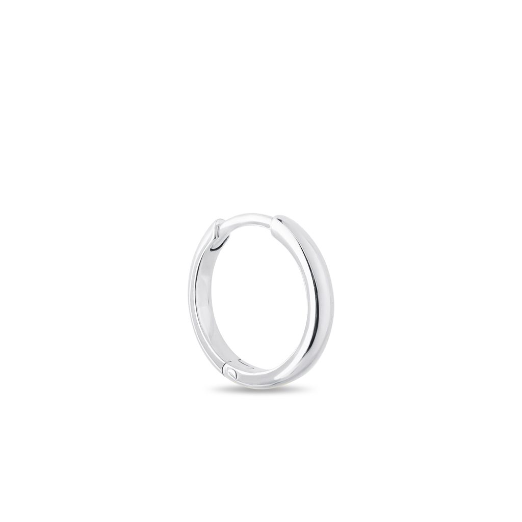 Classic Single Huggie Hoop in White Gold CLASSIC SINGLE HUGGIE HOOP IN WHITE GOLD - SINGLE EARRINGS - EARRINGS