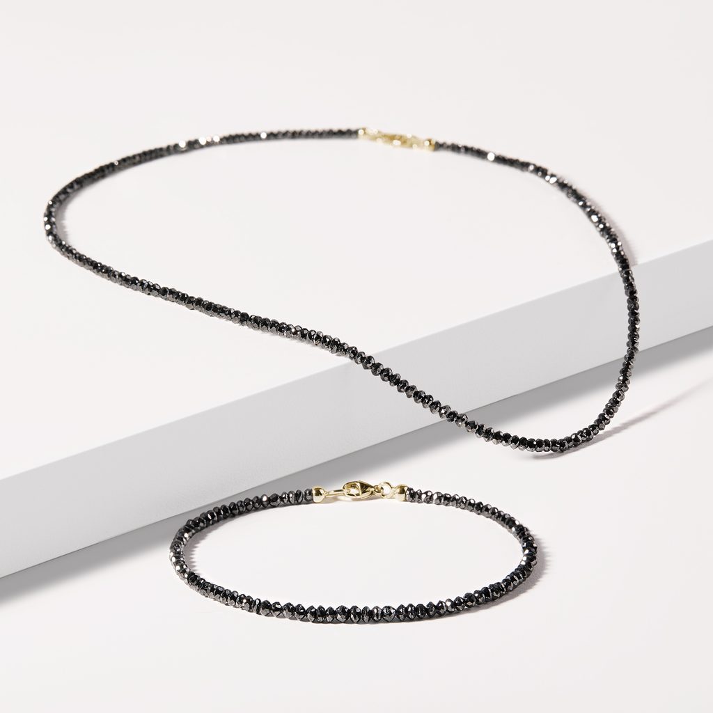 NATURAL BLACK DIAMOND NECKLACE - MINERAL NECKLACES - NECKLACES