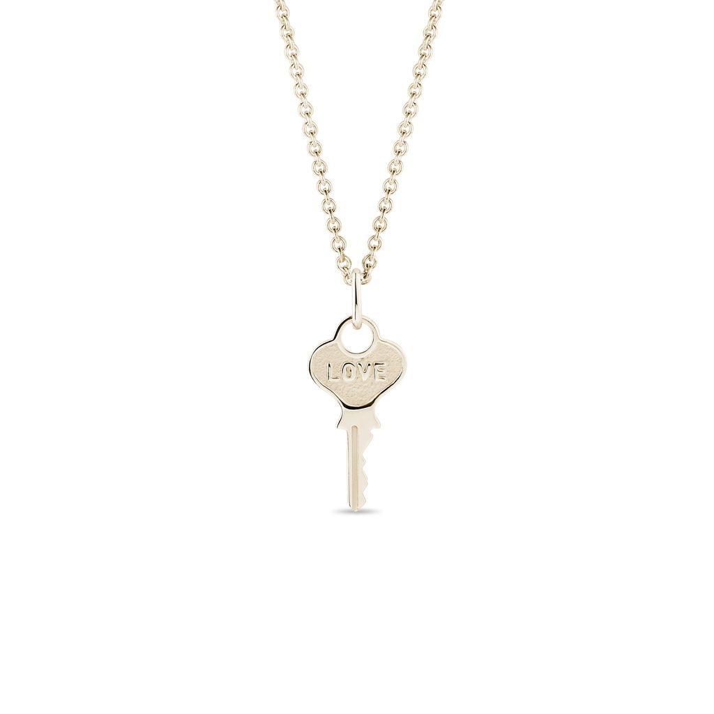 Love Key Pendant in Gold LOVE KEY PENDANT IN GOLD - YELLOW GOLD NECKLACES - NECKLACES