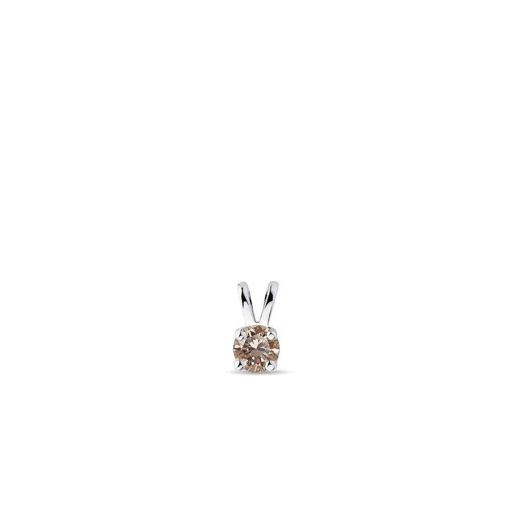 Pendentif diamant champagne en or blanc PENDENTIF DIAMANT CHAMPAGNE EN OR BLANC - PENDENTIFS - COLLIERS