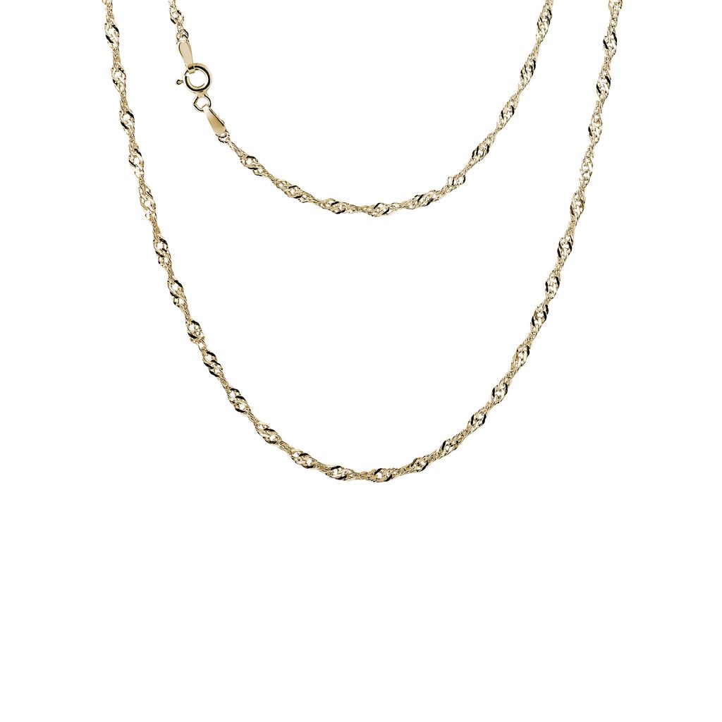 Řetízek typu Singapur ze 14k zlata v délce 45 cm ŘETÍZEK TYPU SINGAPUR ZE 14K ZLATA V DÉLCE 45 CM - ZLATÉ ŘETÍZKY - NÁHRDELNÍKY