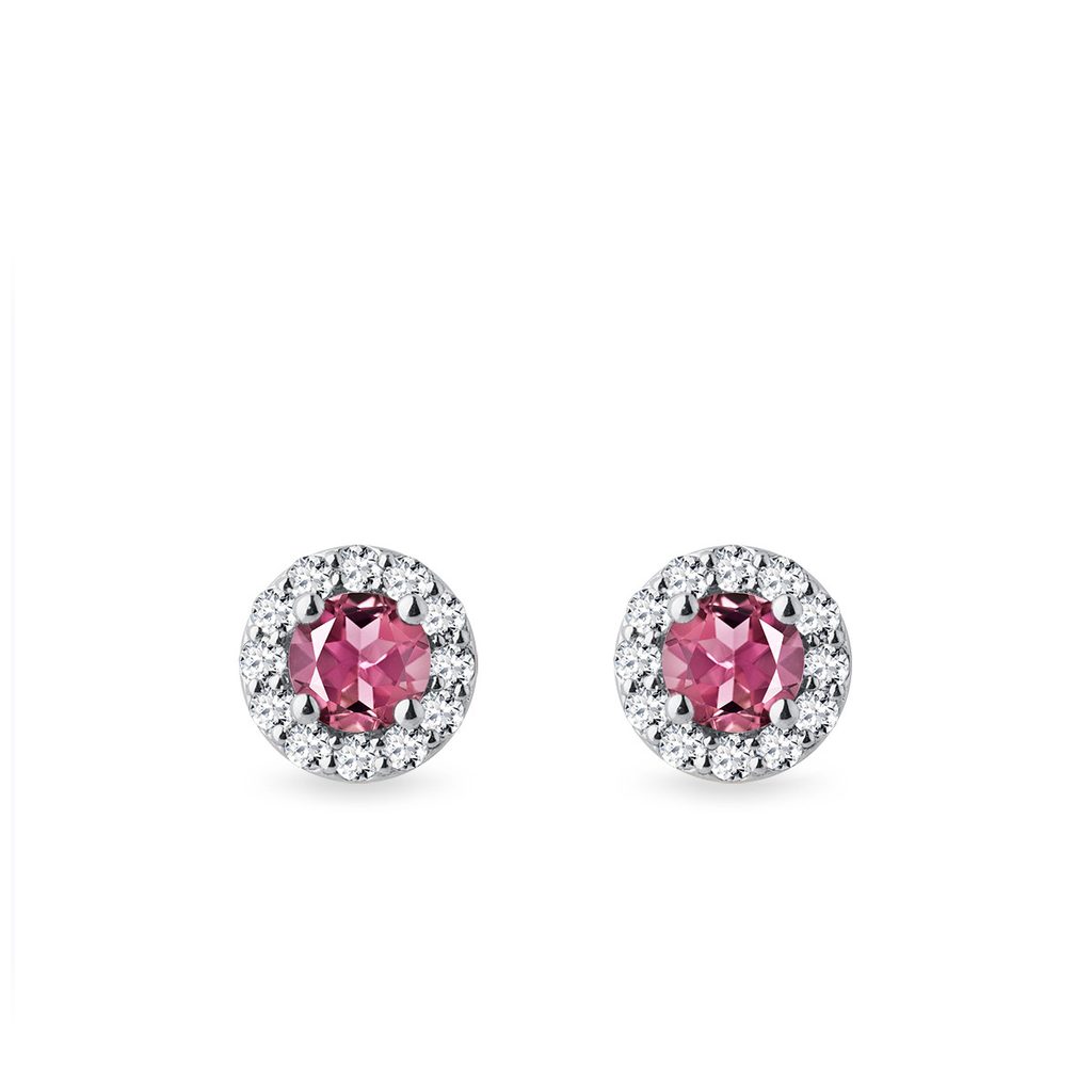 Tourmaline and Diamond White Gold Earrings TOURMALINE AND DIAMOND WHITE GOLD EARRINGS - TOURMALINE EARRINGS - EARRINGS