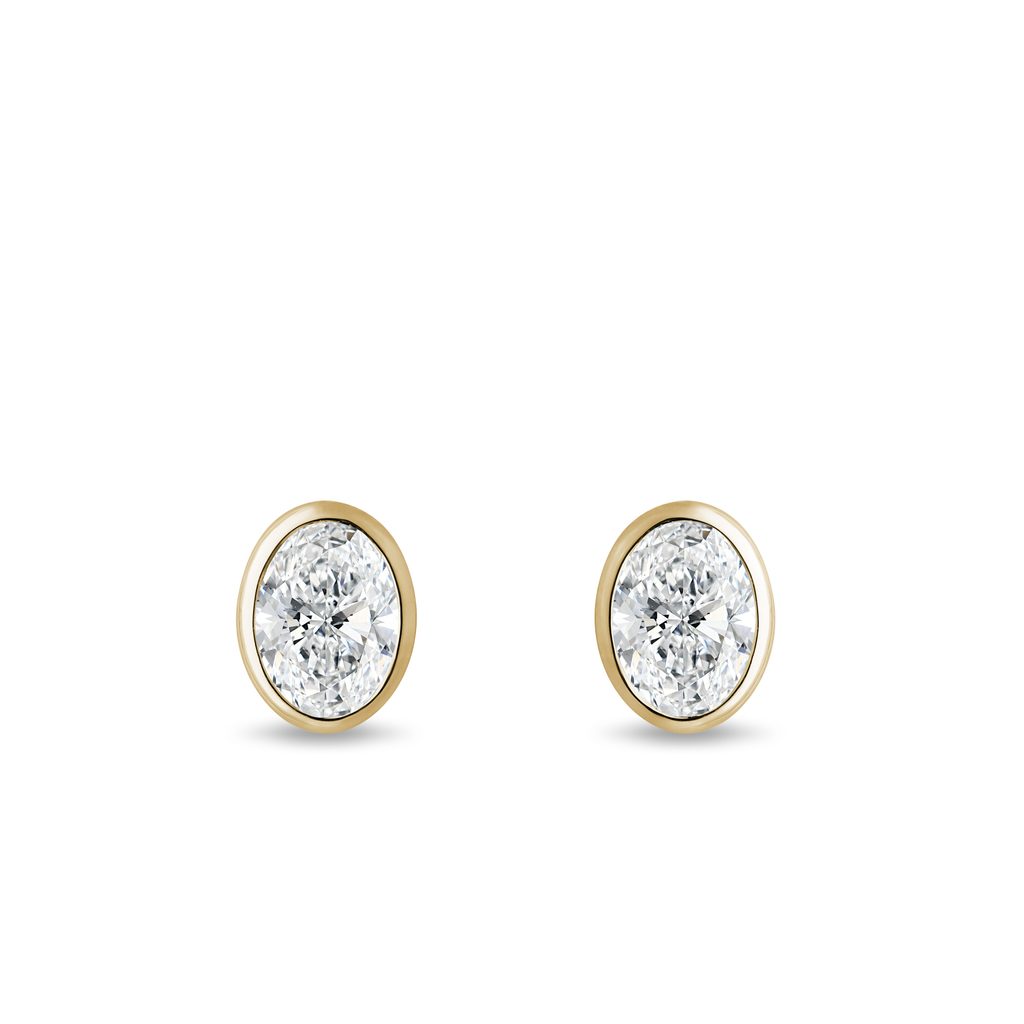Ohrringe mit ovalen Labor-Diamanten in Gelbgold OHRRINGE MIT OVALEN LABOR-DIAMANTEN IN GELBGOLD - OHRSTECKER DIAMANT - OHRRINGE