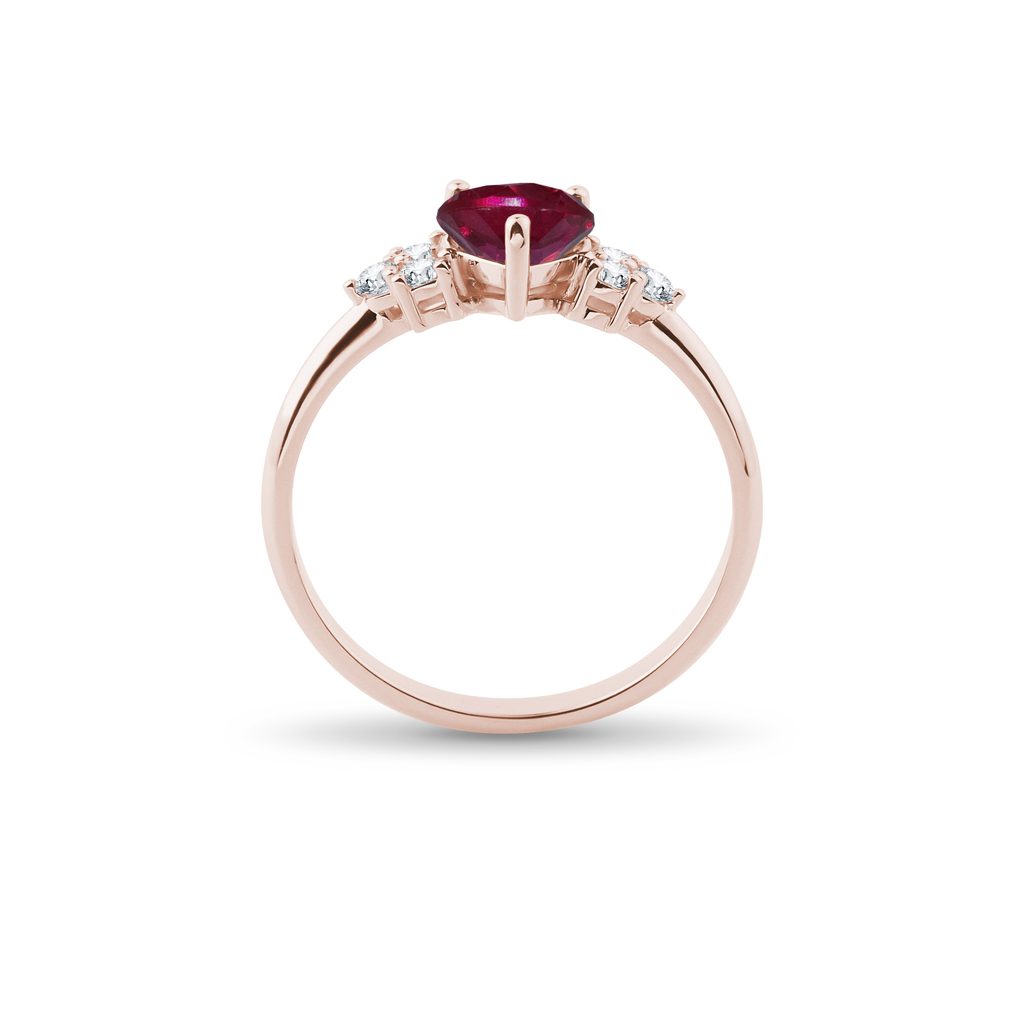 RHODOLIT RING MIT DIAMANTEN IN ROSÉGOLD - RINGE EDELSTEINE - RINGE