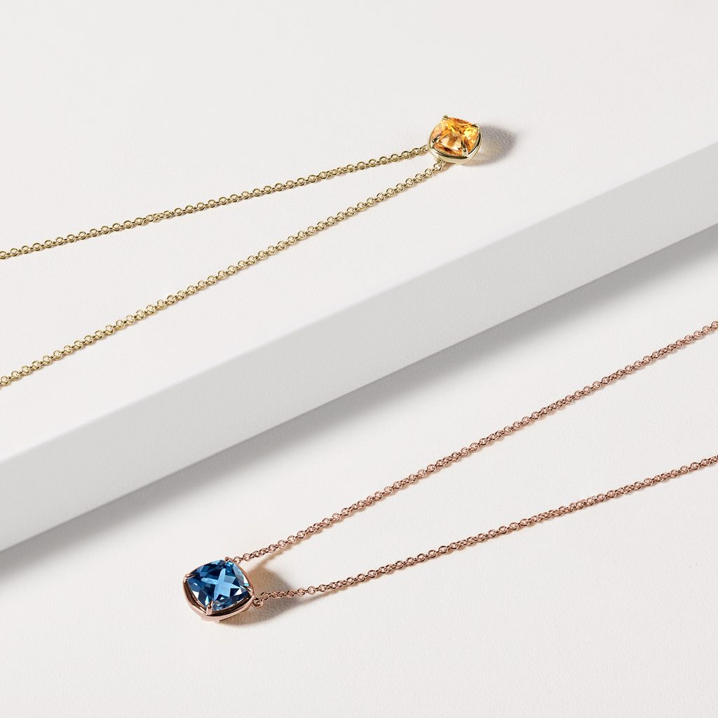 COLLIER FORGÉ EN OR JAUNE AVEC CITRINE - COLLIERS AVEC CITRINE - COLLIERS