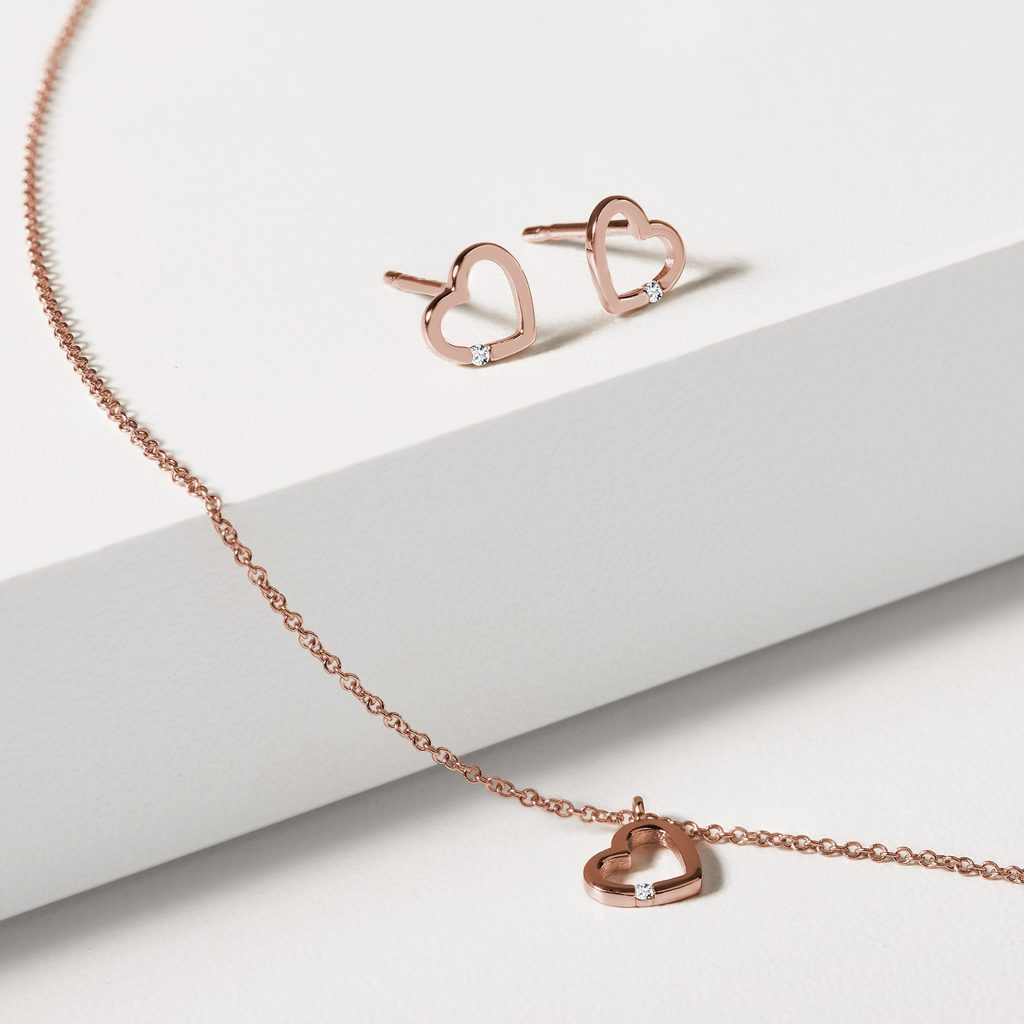 HERZFÖRMIGE KINDERKETTE MIT DIAMANT IN ROSÉGOLD - KINDER KETTEN - KETTEN