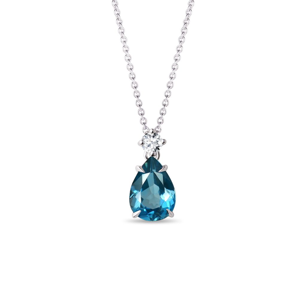 Topas Anhänger mit Diamanten TOPAS ANHÄNGER MIT DIAMANTEN - KETTEN MIT TOPAS - KETTEN