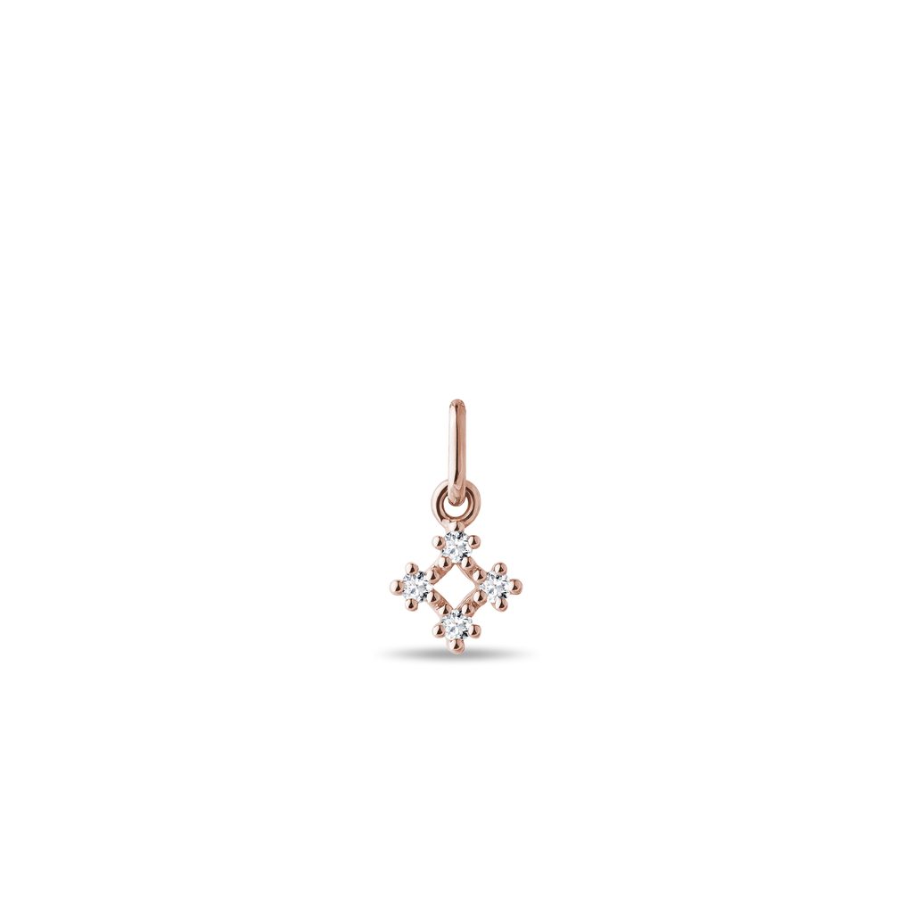 Schneeflockenanhänger für Kinder mit Diamanten in Roségold SCHNEEFLOCKENANHÄNGER FÜR KINDER MIT DIAMANTEN IN ROSÉGOLD - KINDER ANHÄNGER - KETTEN