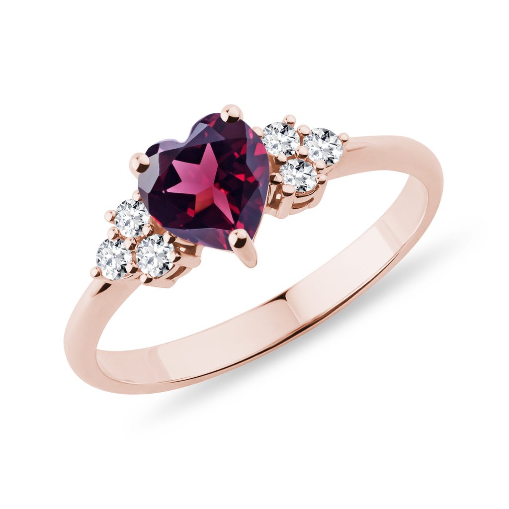 Rhodolit Ring mit Diamanten in Roségold RHODOLIT RING MIT DIAMANTEN IN ROSÉGOLD - RINGE EDELSTEINE - RINGE