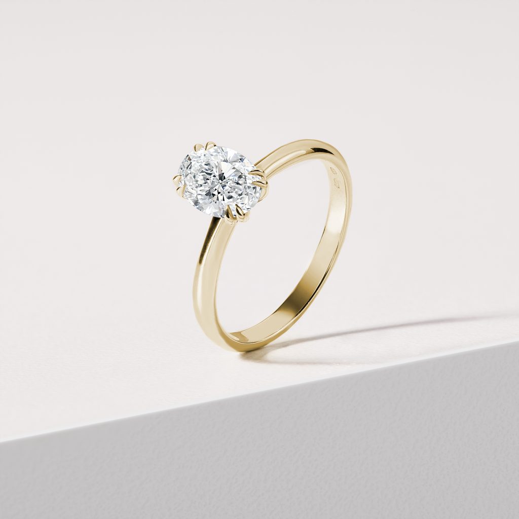 VERLOBUNGSRING MIT 1 CT DIAMANT IM OVALSCHLIFF IN GELBGOLD - SOLITÄRVERLOBUNGSRINGE - VERLOBUNGSRINGE