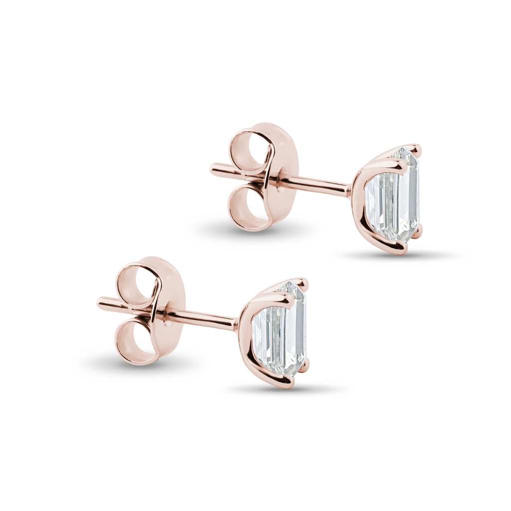 ROSÉGOLDENE OHRSTECKER MIT IM LABOR GEZÜCHTETEN DIAMANTEN - OHRSTECKER DIAMANT - OHRRINGE