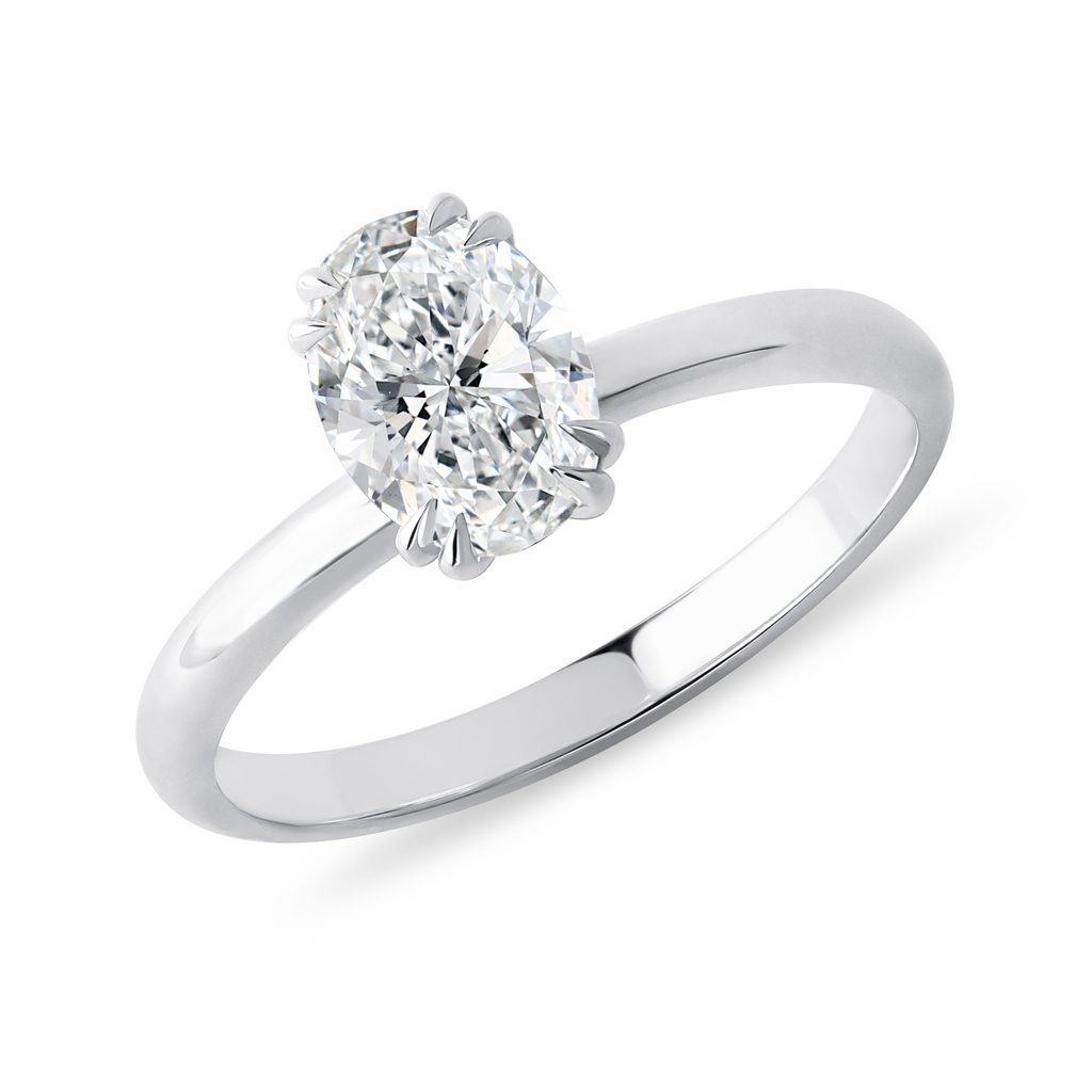 Verlobungsring mit 1 ct Diamant im Ovalschliff in Weißgold VERLOBUNGSRING MIT 1 CT DIAMANT IM OVALSCHLIFF IN WEISSGOLD - SOLITÄRVERLOBUNGSRINGE - VERLOBUNGSRINGE
