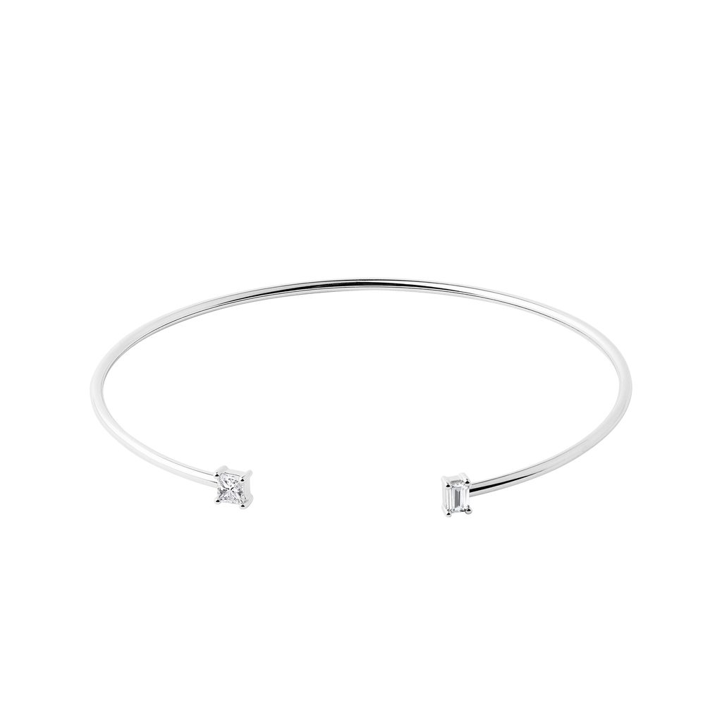 Festes Armband mit Diamanten in 14k Weißgold FESTES ARMBAND MIT DIAMANTEN IN 14K WEISSGOLD - ARMSPANGEN - ARMBÄNDER