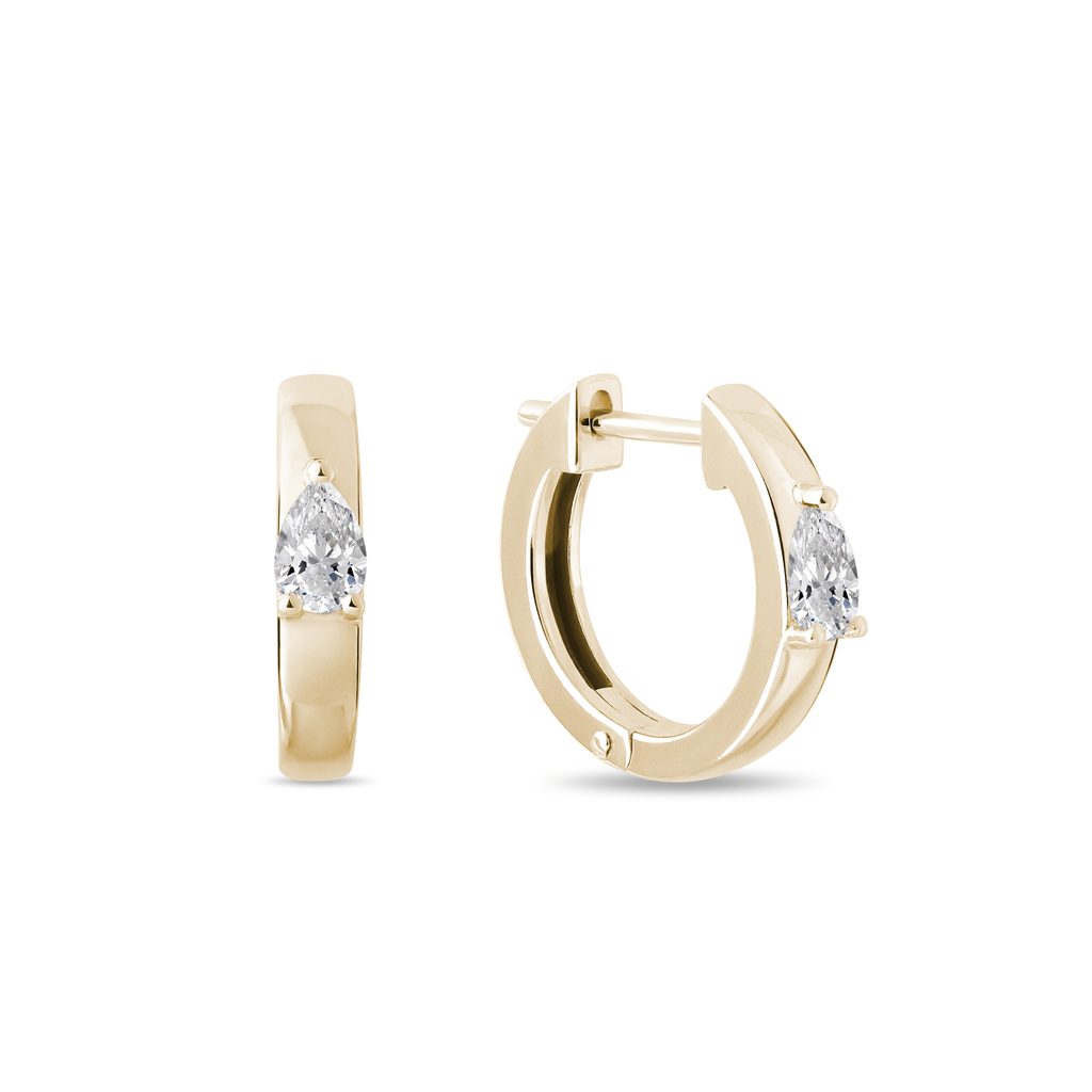 Ohrringe mit Diamanttropfen in Gelbgold OHRRINGE MIT DIAMANTTROPFEN IN GELBGOLD - OHRRINGE DIAMANT - OHRRINGE