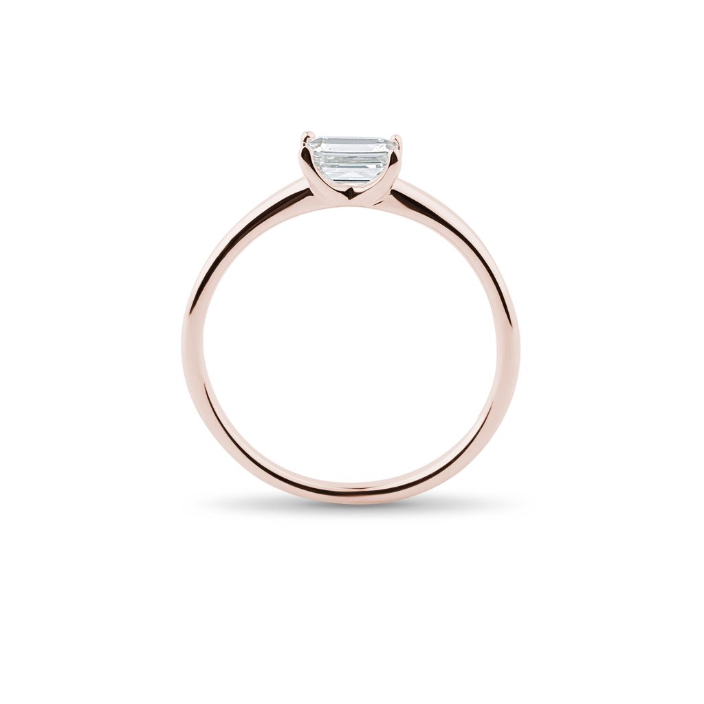 BAGUE EN OR ROSE ET DIAMANT DE SYNTHÈSE SOLITAIRE - BAGUES EN OR ROSE - BAGUES