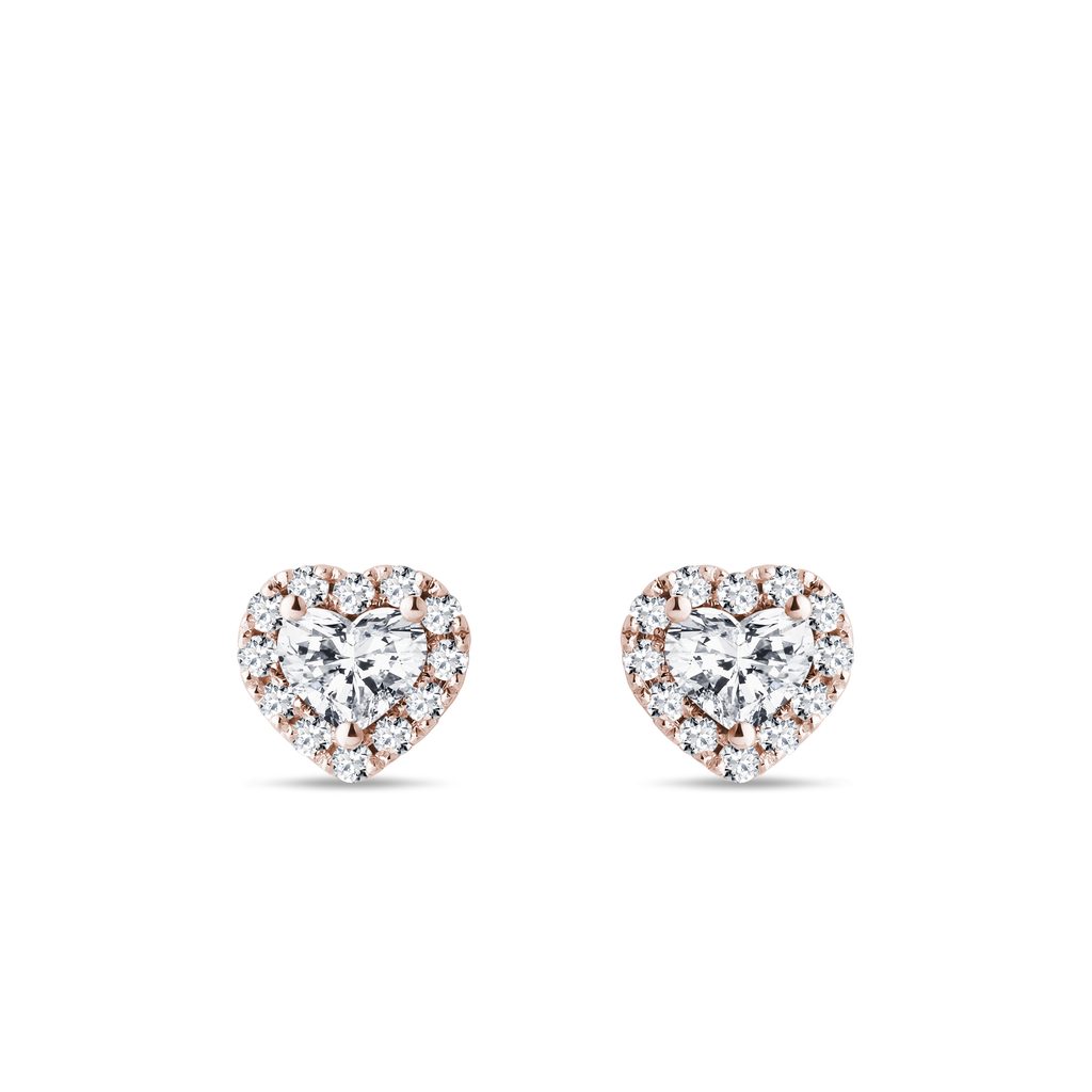 Rose Gold Diamond Heart Earrings ROSE GOLD DIAMOND HEART EARRINGS - DIAMOND EARRINGS - EARRINGS
